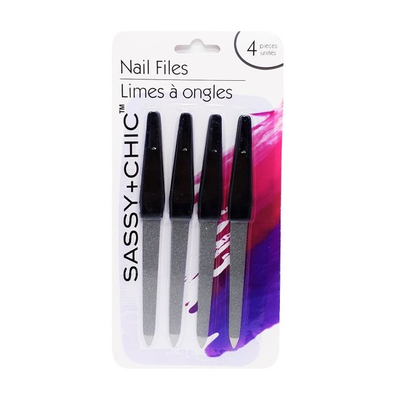 SASSY+CHIC FINGER/ TOE NAIL FILES PACK OF 4 - Picture 1 of 4